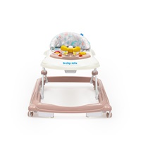 Chodzik Baby Mix z kierownicą i silikonowymi kółkami różowy (Jak nowe)
