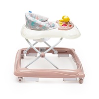 Chodzik Baby Mix z kierownicą i silikonowymi kółkami różowy (Jak nowe)