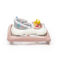 Chodzik Baby Mix z kierownicą i silikonowymi kółkami różowy (Jak nowe)