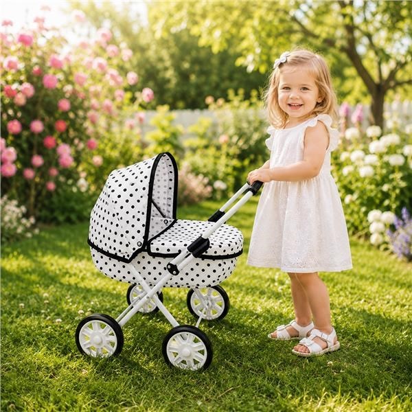 Wózek dziecięcy dla lalek New Baby Ania dots