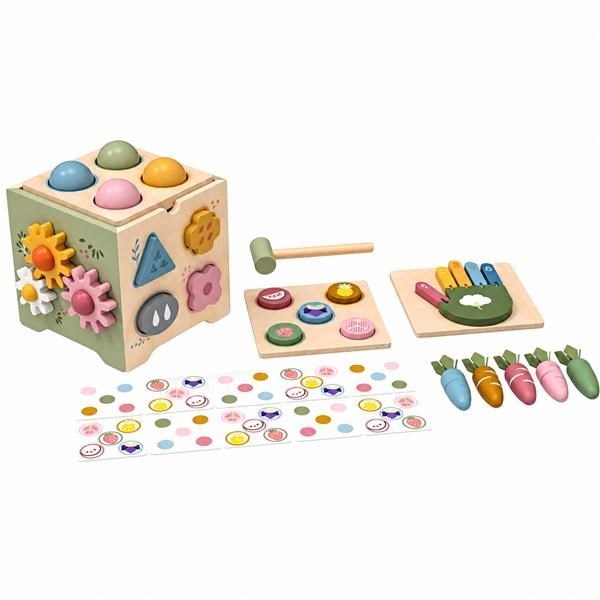 Drewniane centrum aktywności Montessori Baby Mix