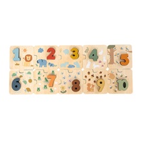 Drewniane puzzle z cyframi dla najmłodszych Baby Mix