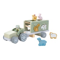 Drewniana ciężarówka Safari z klockami Baby Mix