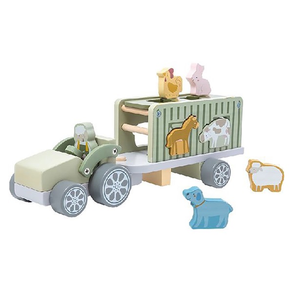 Drewniana ciężarówka Safari z klockami Baby Mix