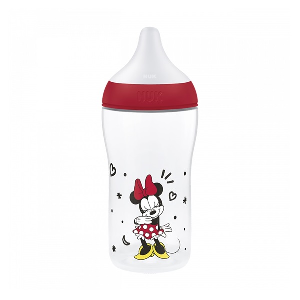 Dziecięca butelka do karmienia NUK Perfect Match Temperature Control Disney Disney Minnie 260 ml red