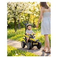 Dziecięcy jeździk z rączką Baby Mix Mega Prime EVA żółte (Uszkodzone opakowanie)