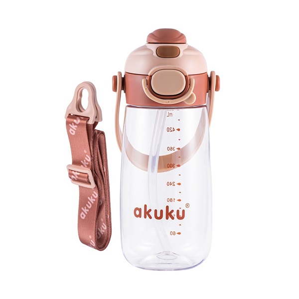 Bidon szkolny ze słomką Akuku 480 ml, mocha