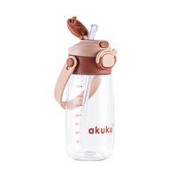Bidon szkolny ze słomką Akuku 480 ml, mocha