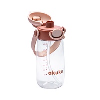 Bidon szkolny ze słomką Akuku 480 ml, mocha