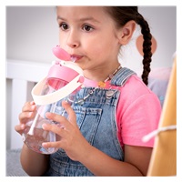 Bidon szkolny ze słomką Akuku 480 ml, pink
