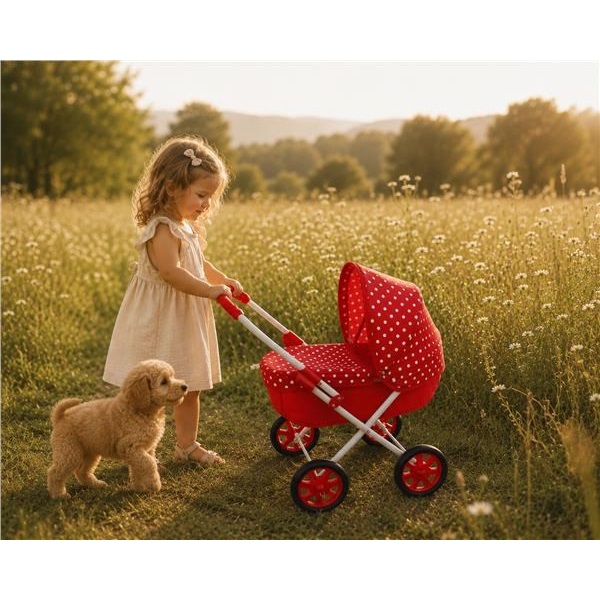 Wózek dziecięcy dla lalek New Baby Ania red