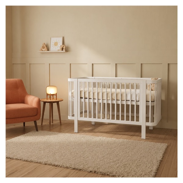 Owalne łóżeczko dziecięce Klara New Baby, biały