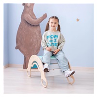 Drewniany bujak równoważny Montessori naturalny