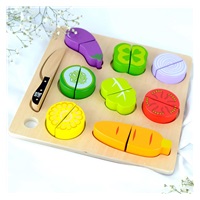 Drewniany sorter Montessori z warzywami do krojenia
