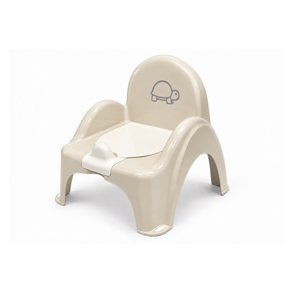 Nocnik z pozytywką i pokrywą Turtle light beige