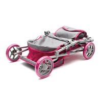 Wózek głęboki dla lalek Baby Mix Viola różowo szary